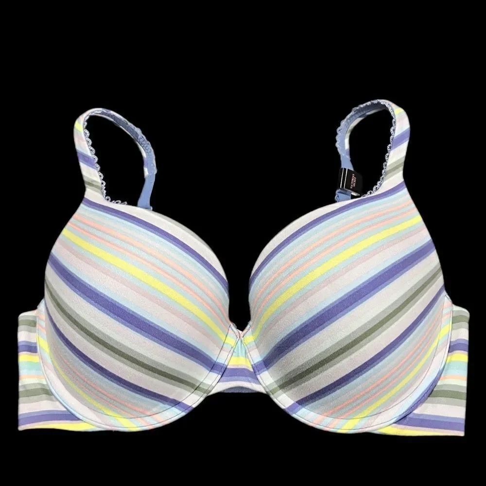 Victoria’s Secret Supersoft Body Perfect Shape Push Up padded striped bra 32DDD